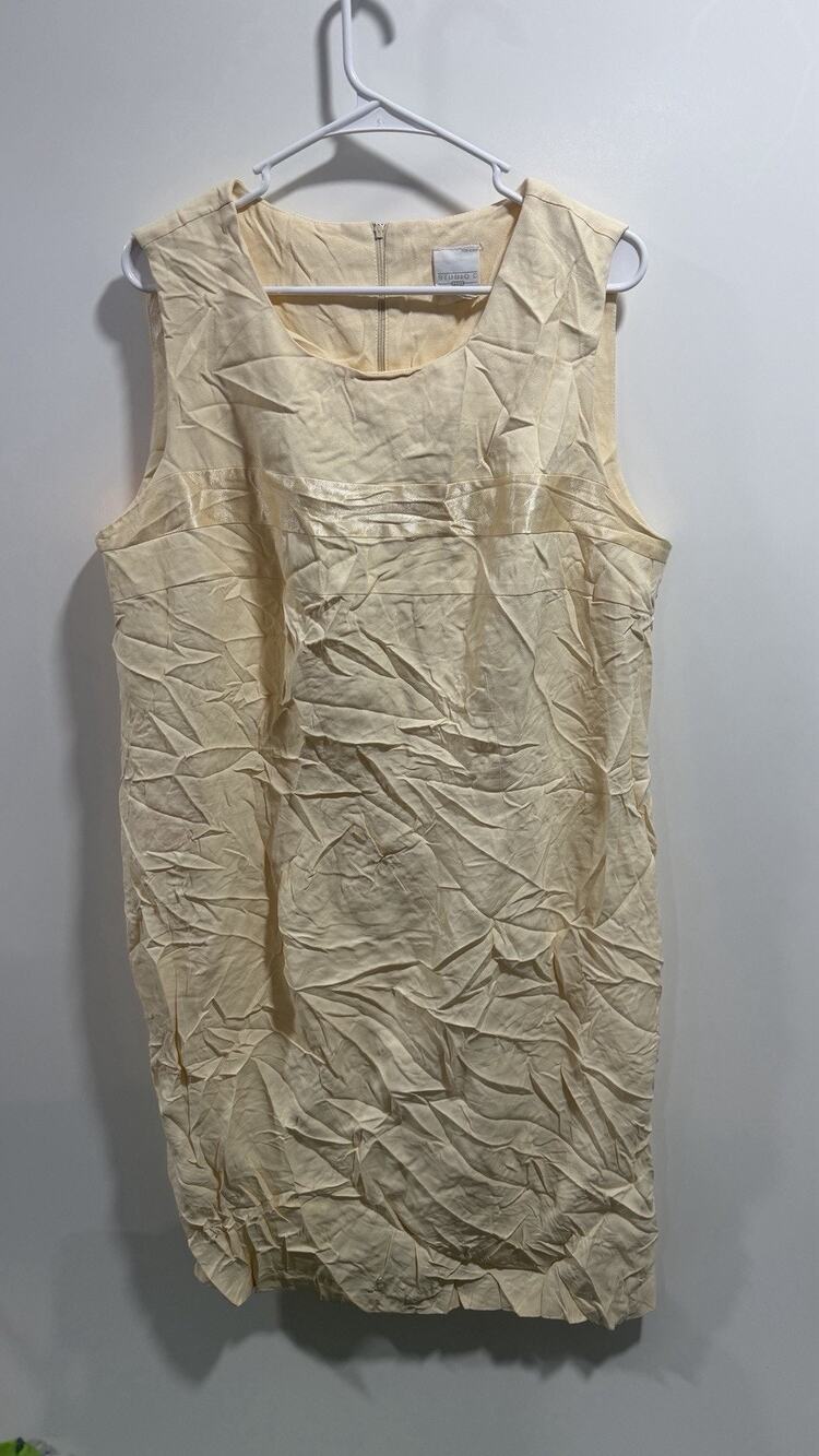 Vintage Studio C Dress Plus Pastel Yellow A Line Size 18W